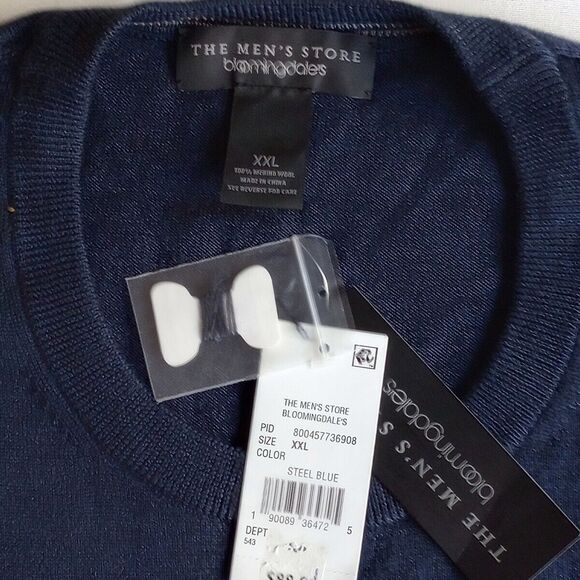 NWT Bloomingdale's 100% Merino Wool Crewneck Sweater XXL Steel - Picture 4 of 4